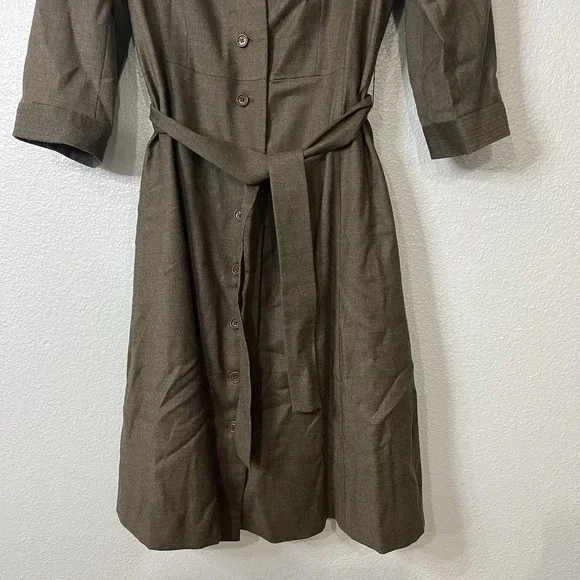 Brooks Brothers Stretch Wool Belted Trench Coat Size 12 - Picture 5 of 9
